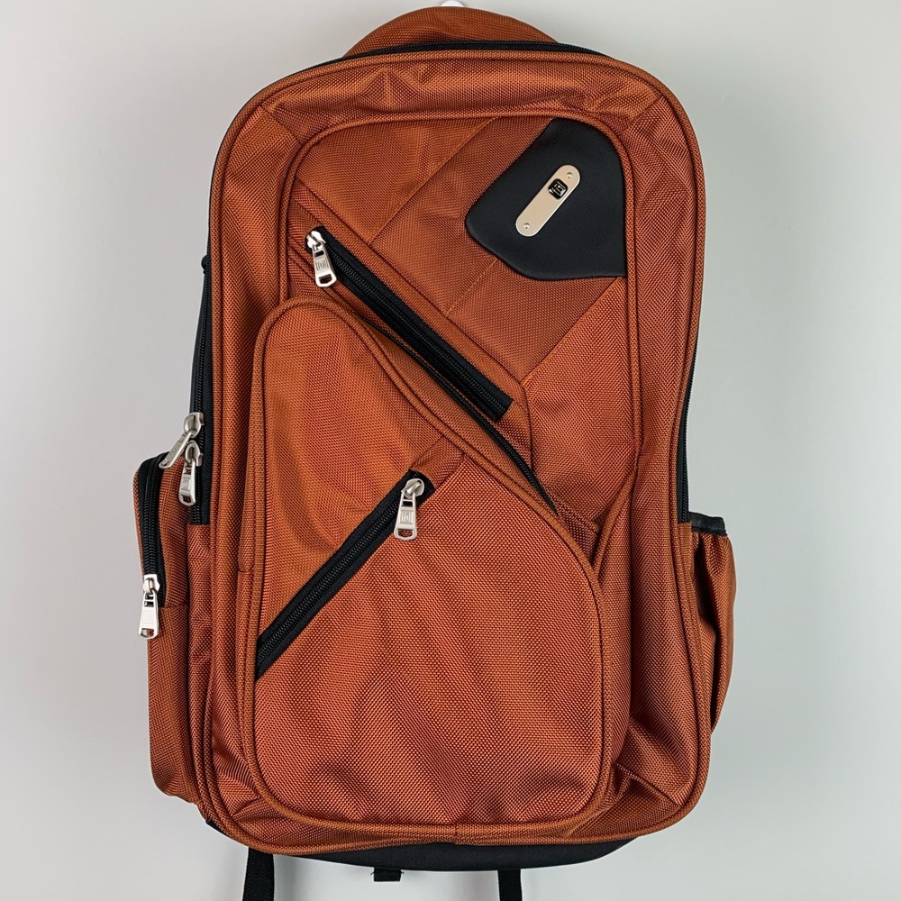 Ful full size backpack orange black back support